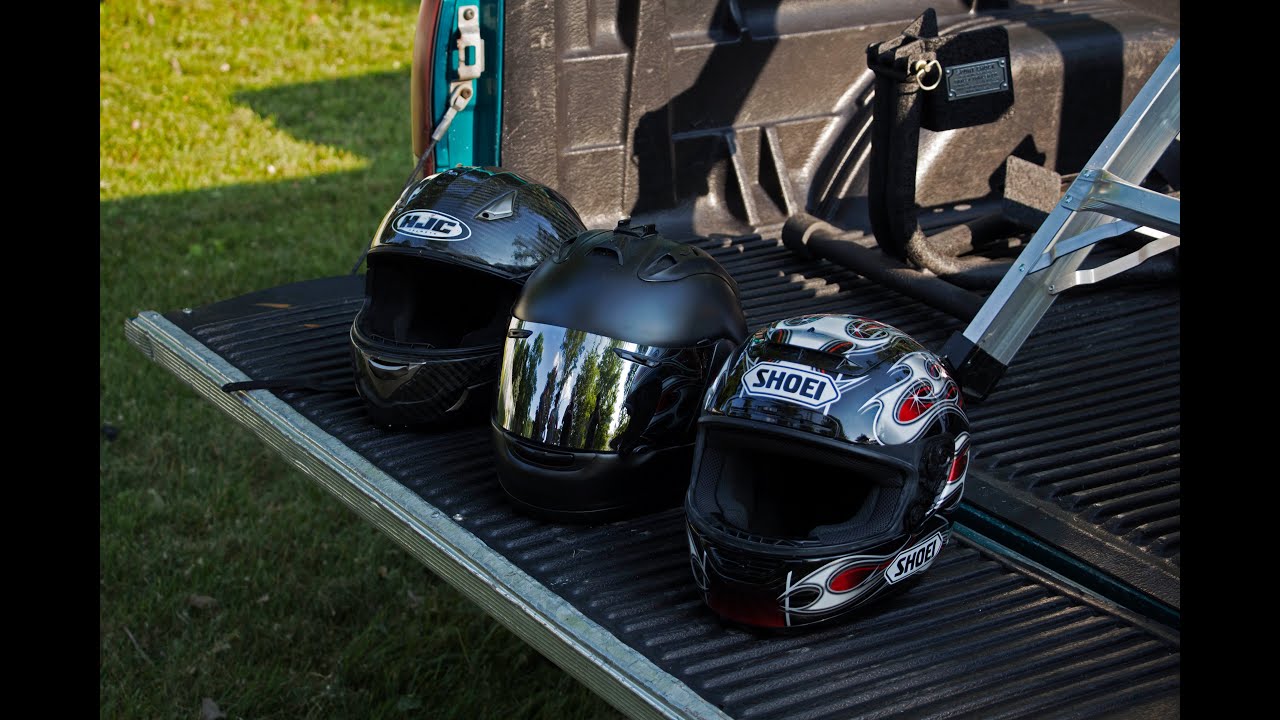 HJC A-12 Carbon, Shoei X11, and Arai Corsair V Helmet Drop Test