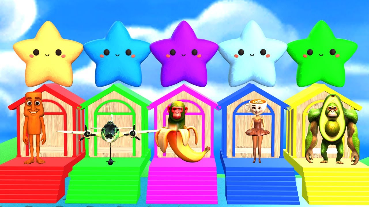 Long Slide Game With Cow Elephant Gorilla Hippopotamus Tiger 3d Animal Game Funny 3d Animals
