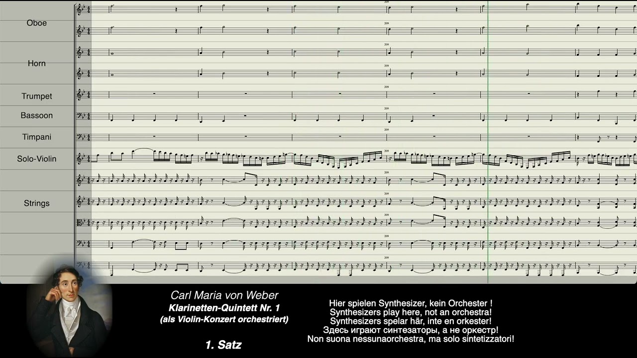 Weber Digital:  KlarinettenQuintett Nr. 1 ( als Violin-Konzert orchestriert )