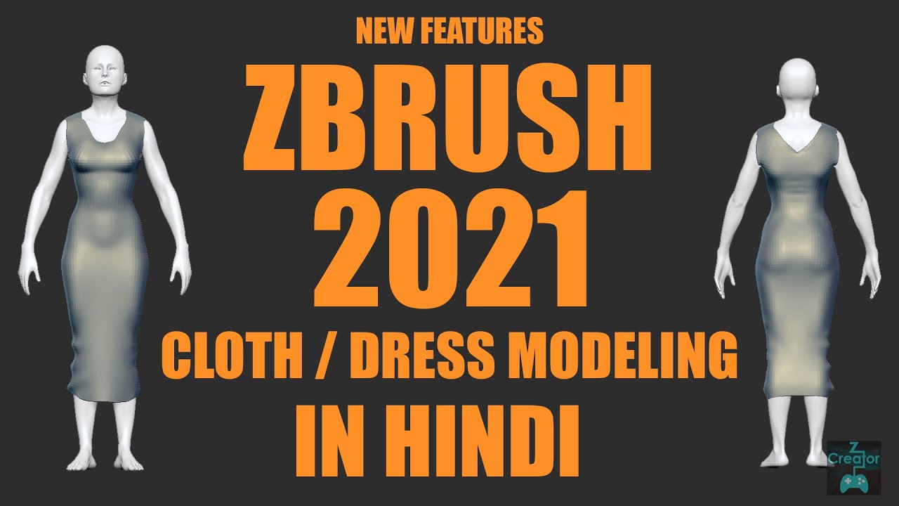 003 - Zbrush 2021 - Spotlight Cloth / Dress Simulation - New Features - IN HINDI