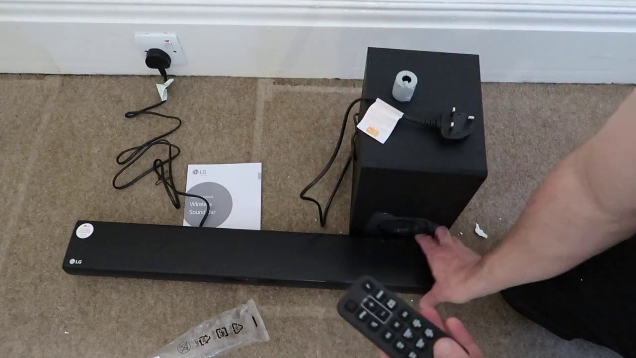 LG SJ2 Soundbar with 2.1 Channel 160 W Speaker Set unboxing