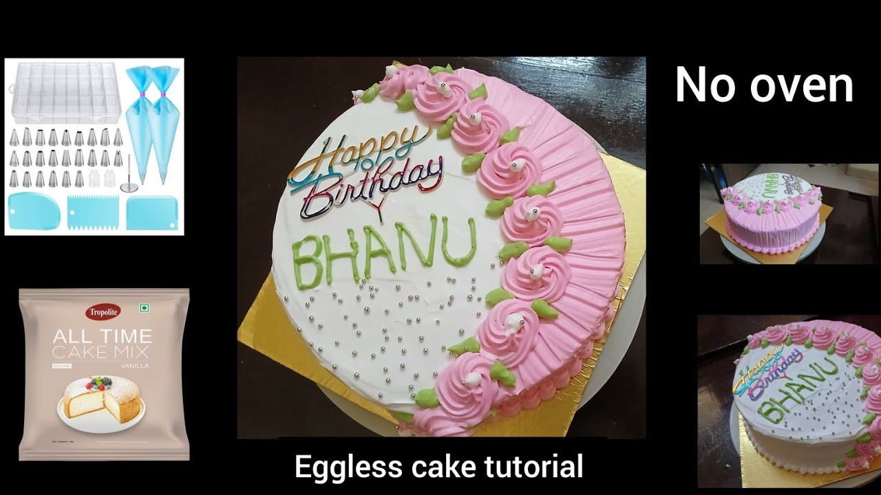 Eggless pineapple cake tutorial step by step