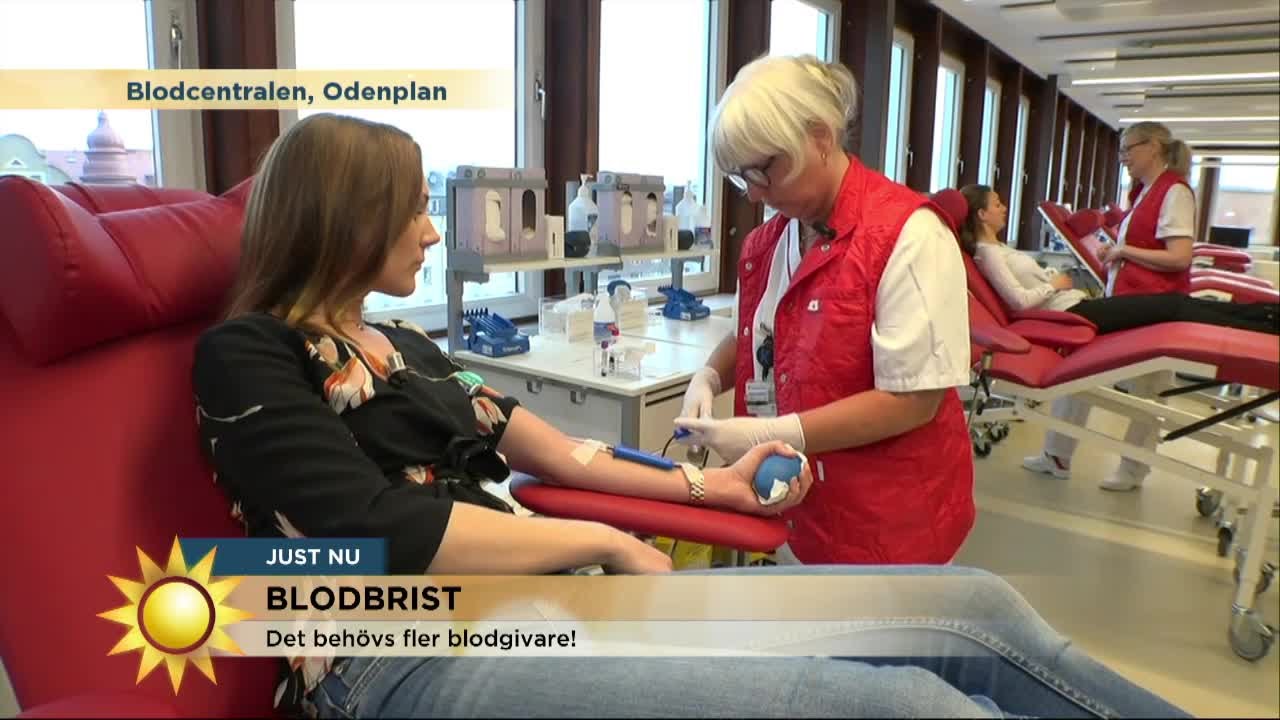 Ge blod! Sjukvården behöver fler givare - gärna yngre män - Nyhetsmorgon (TV4)