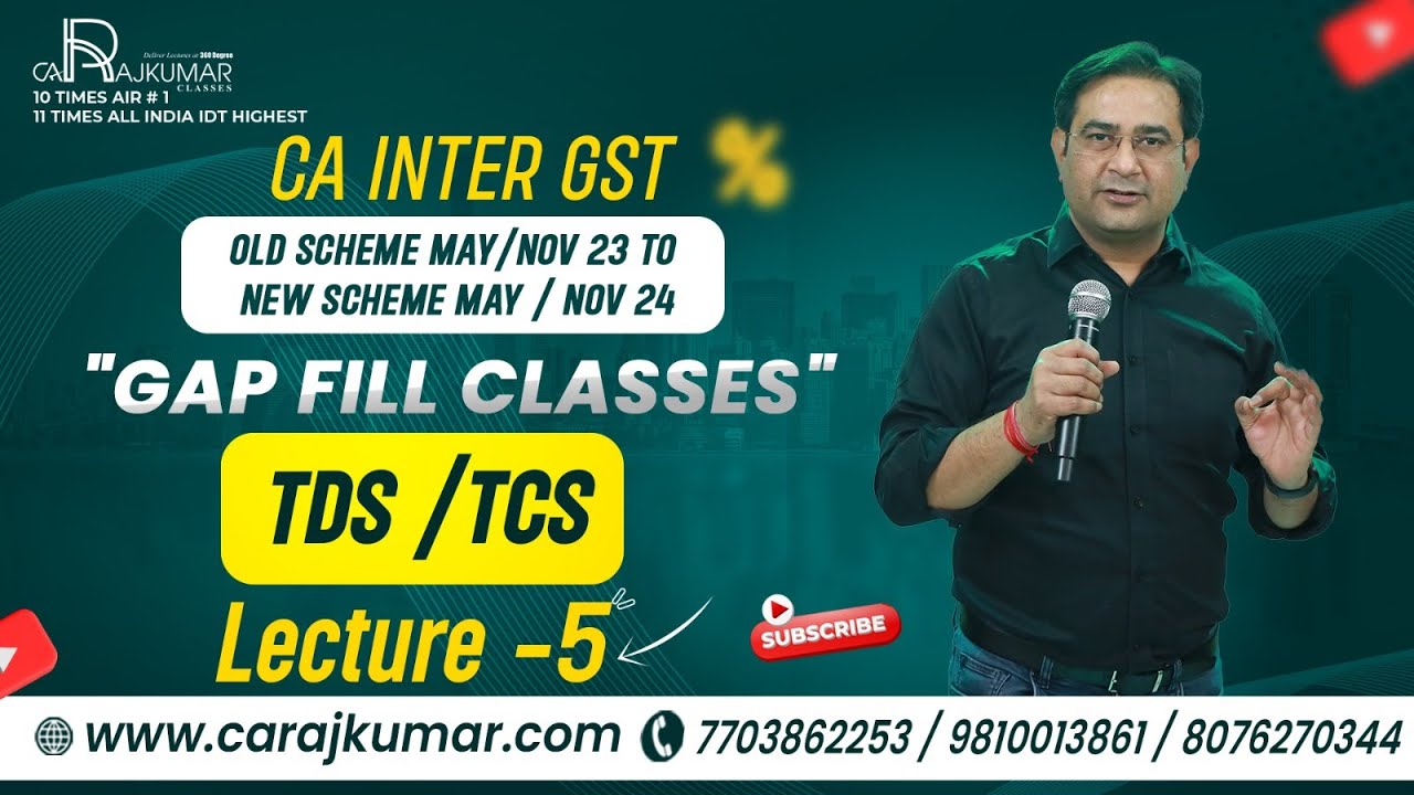 📚 GAP FILL Class #5 | GST CA Inter For May 24 Exams ✨ | CA Raj Kumar Classes In Delhi #CARajKumar