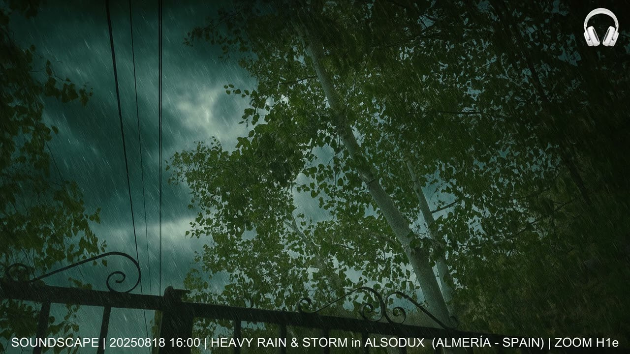 Paisaje Sonoro. Lluvia y truenos Alsodux (Almería) | 18 Agosto 2025   🌧️