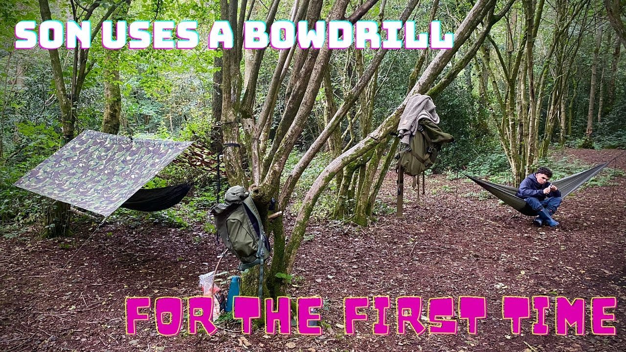 Son Uses a Bow Drill for The First Time