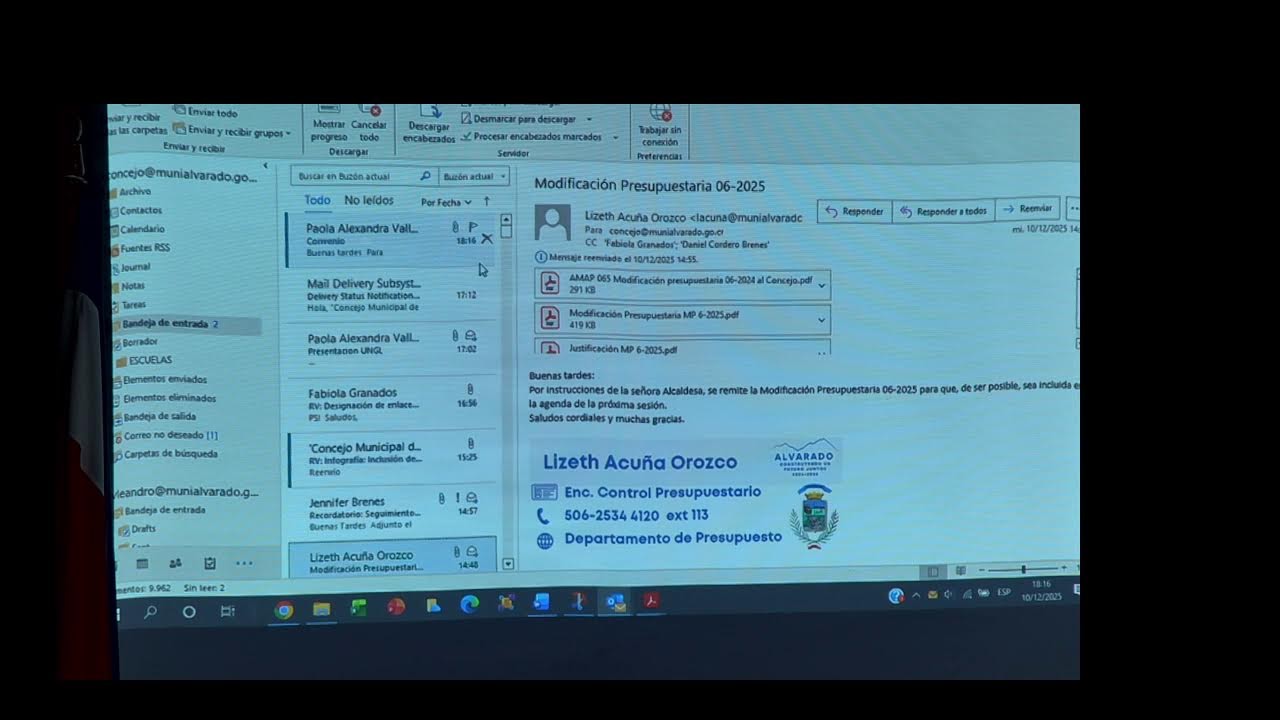 Sesión Extraordinaria #123, Concejo Municipal de Alvarado del 10.12.2025