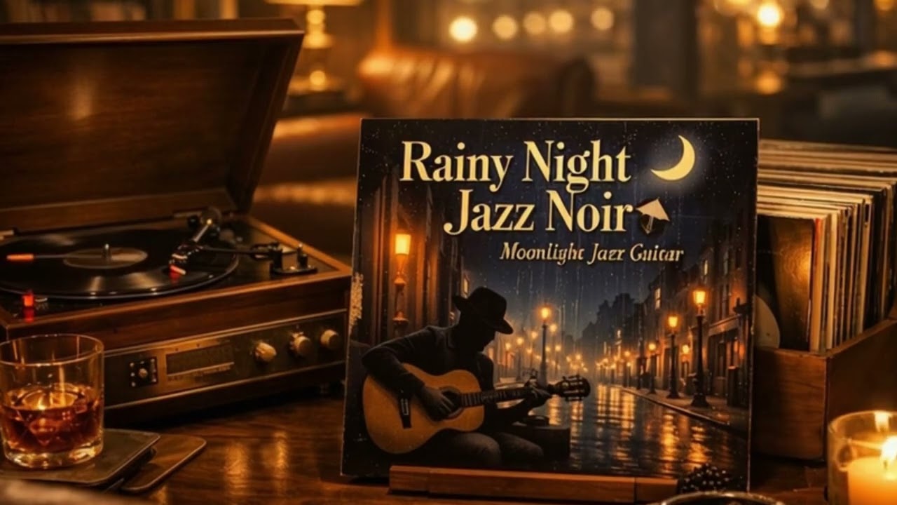 Rainy Night Jazz Noir 🌧️🌙 | Cozy Coffee Shop Playlist ☕ Nylon Guitar Trio 🎸