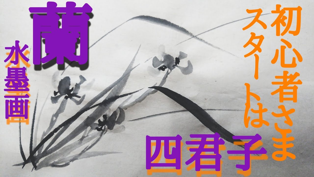 【四君子】水墨画スタートはコレ！『蘭』は「心」が大事！？初心者さまは見るべし✨ Flower of the orchid