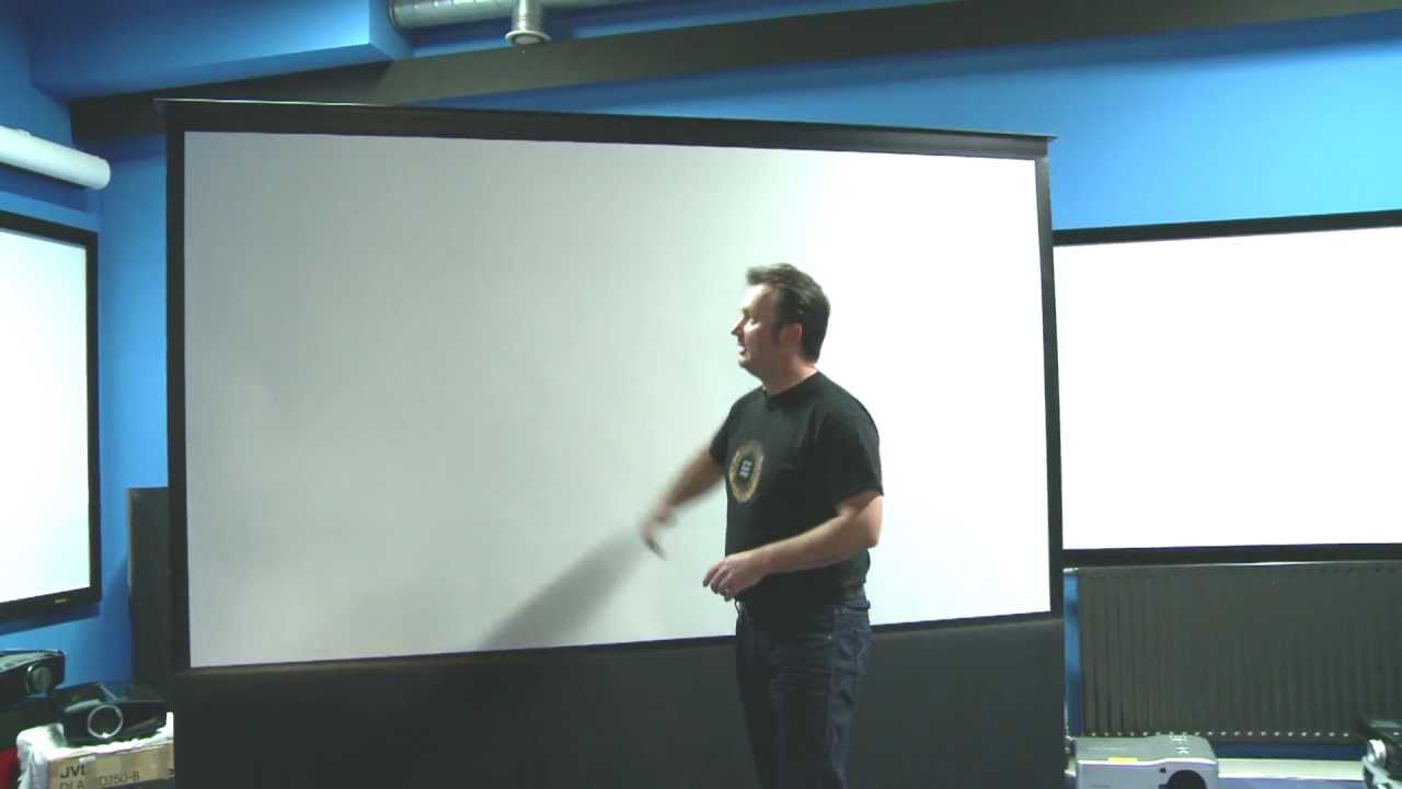 Motorische Bodenleinwand mit 16 : 9 Bildformat