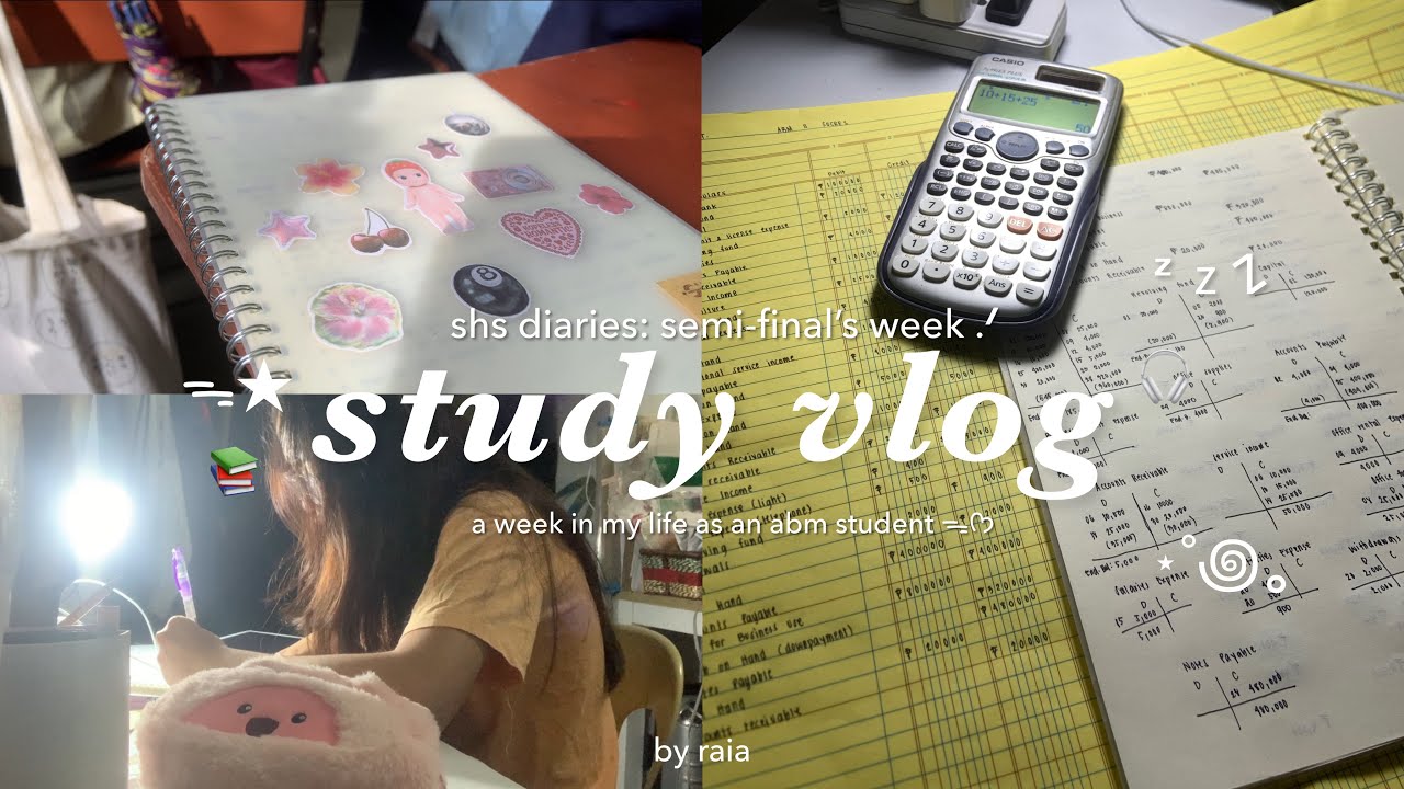 study vlog 📚: semi-finals week, abm student, stuDying | raia