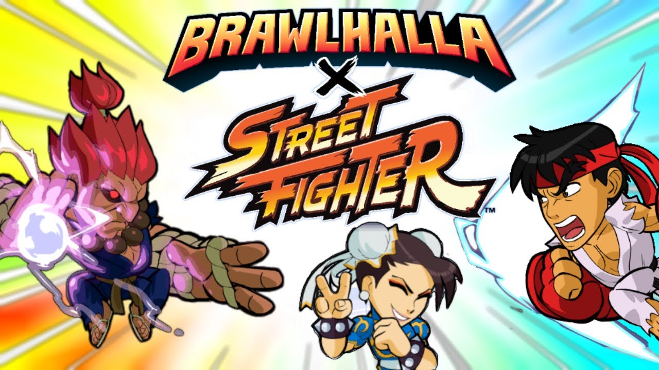Brawlhalla x Street Fighter!! ВСЕ скины, подиум, эмоции, эффект нокаута • Геймплей 1 на 1