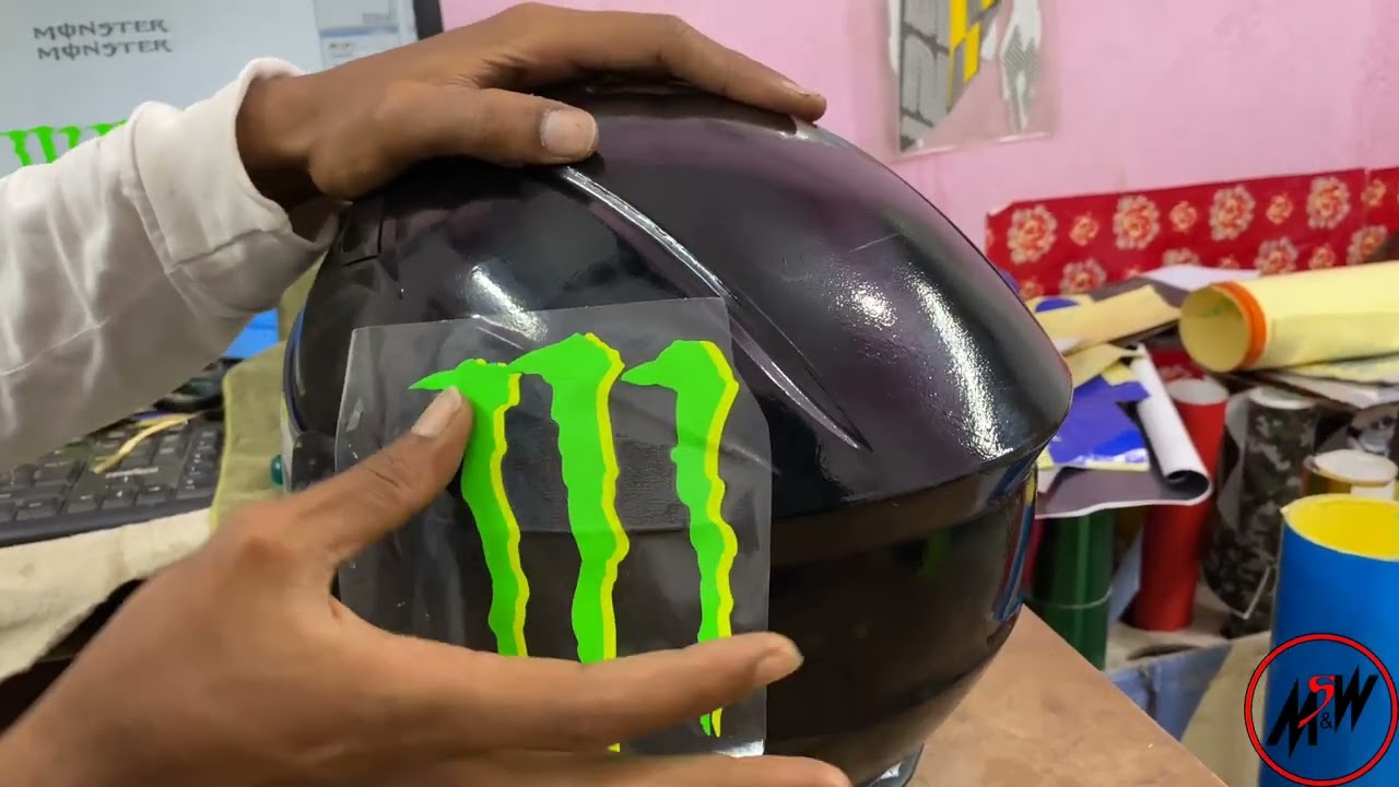 Helmet full wrapping by monster edition ...low cost modified