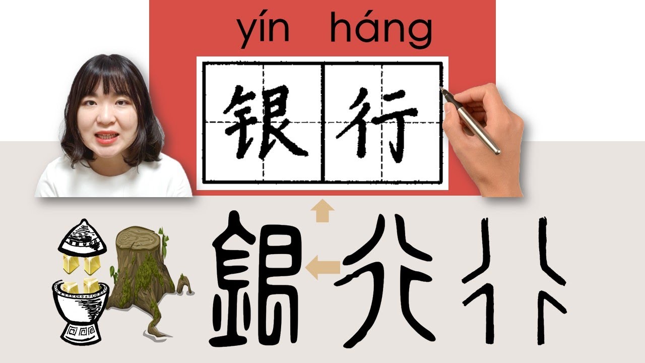 【NEW HSK3】_#HSK3#_银行/銀行/yinhang/(bank) How to Pronounce/Say/Write Chinese Vocabulary/Character