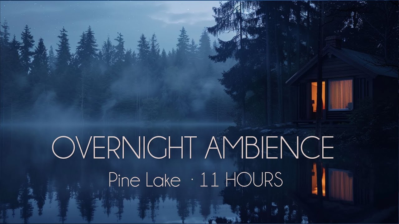Moonlit Pine Lake Cabin · 11 HOURS | Calm Night Ambience
