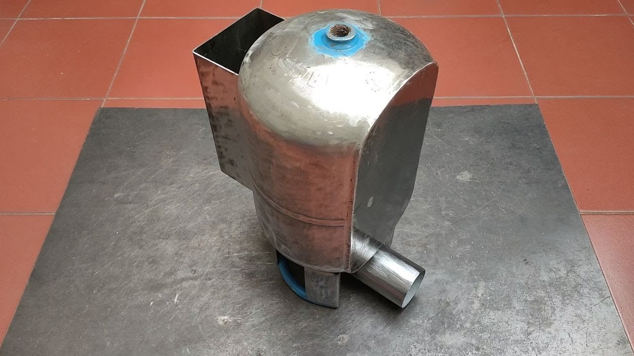 Turn old gas cylinder into wood stove, simple and effective