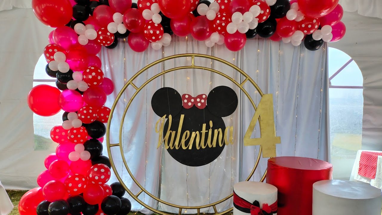 Guirnalda de globos temática Minnie Mouse 🎀