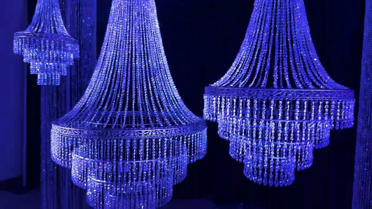 All 3 Sizes of Our Belvedere Diamond Beaded Chandeliers ✨ Glam Event Decor That Transforms Any Space