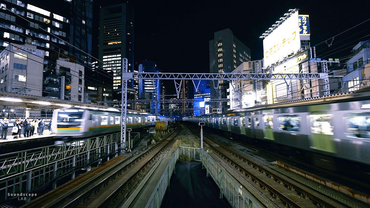 【環境音】駅ホームで電車の走行音 アナウンス音｜Train Station Platform Ambience【作業用/睡眠用BGM】