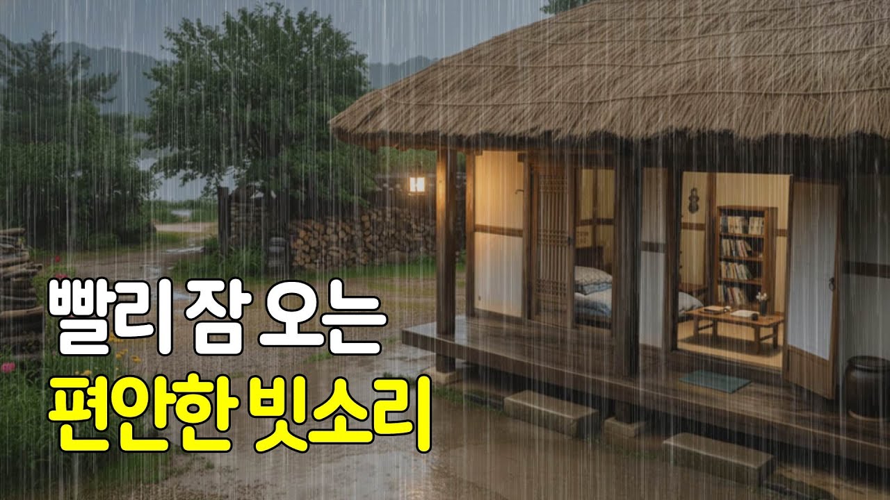 빨리 잠 오는 편안한 빗소리 | 복잡한 생각 비우는 힐링, 수면유도 백색소음 ASMR