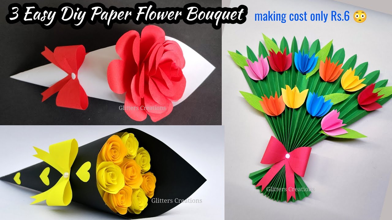 Easy❤️ Valentine's day gift ideas/diygift/Diy paper flower bouquet/diy gift/@glitterscreations731
