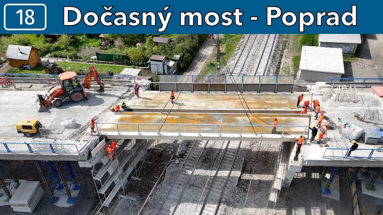 Dočasný most na ceste I/18 v Poprade (18.5.2025)