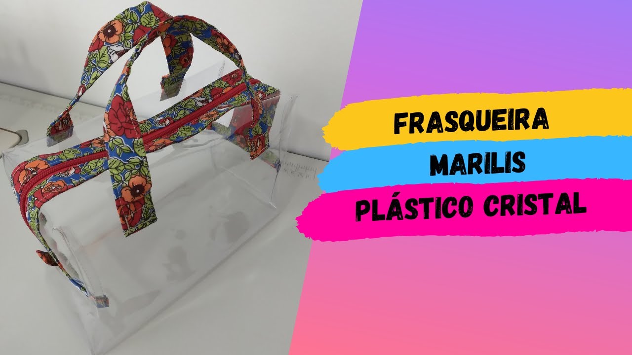 Frasqueira Marilis com plástico cristal e tricoline