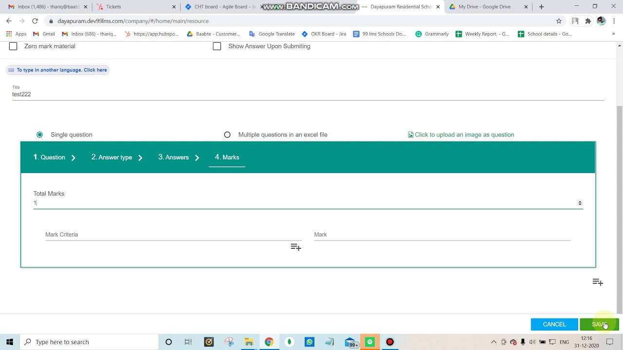 How to create an exam in LMS?