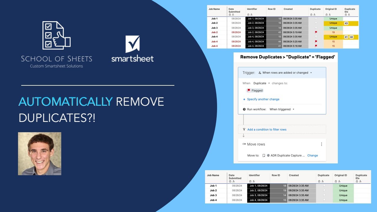 Как автоматически удалить ДУБЛИКАТЫ в Smartsheet