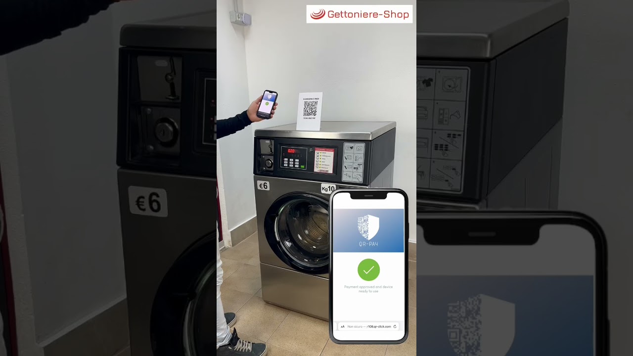 Pagamento Cashless con QRPay per Lavatrice IPSO CW8 / CW10