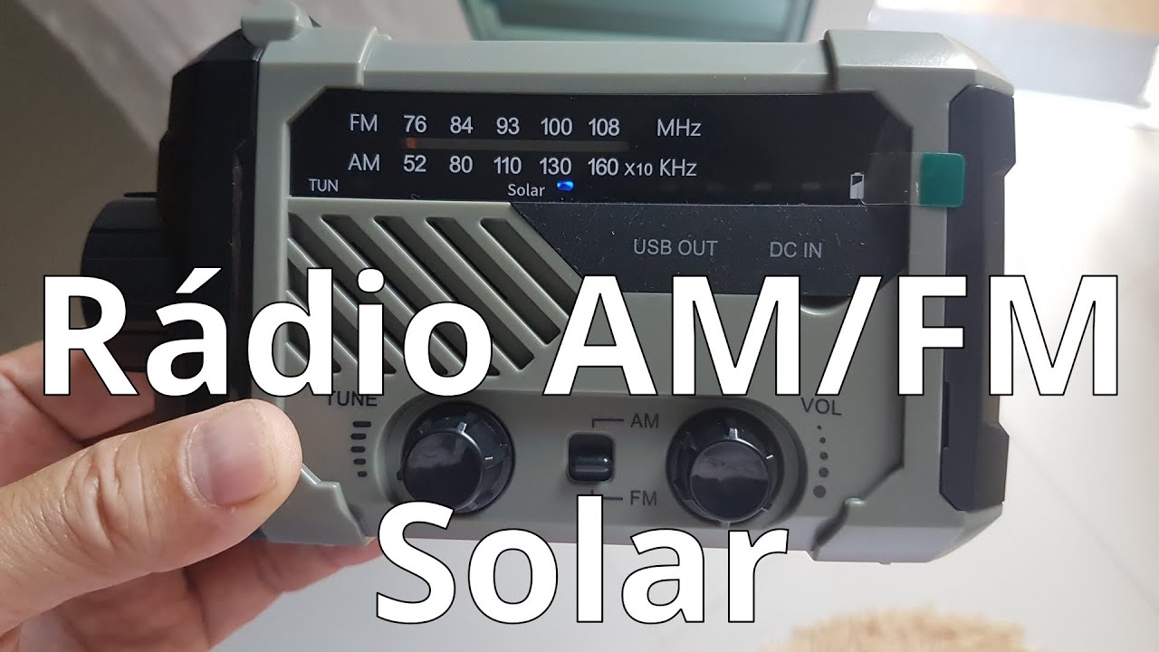 Rádio AM/FM de Emergência Multi Função | Carrega com o sol, manivela ou usa pilha | Unboxing