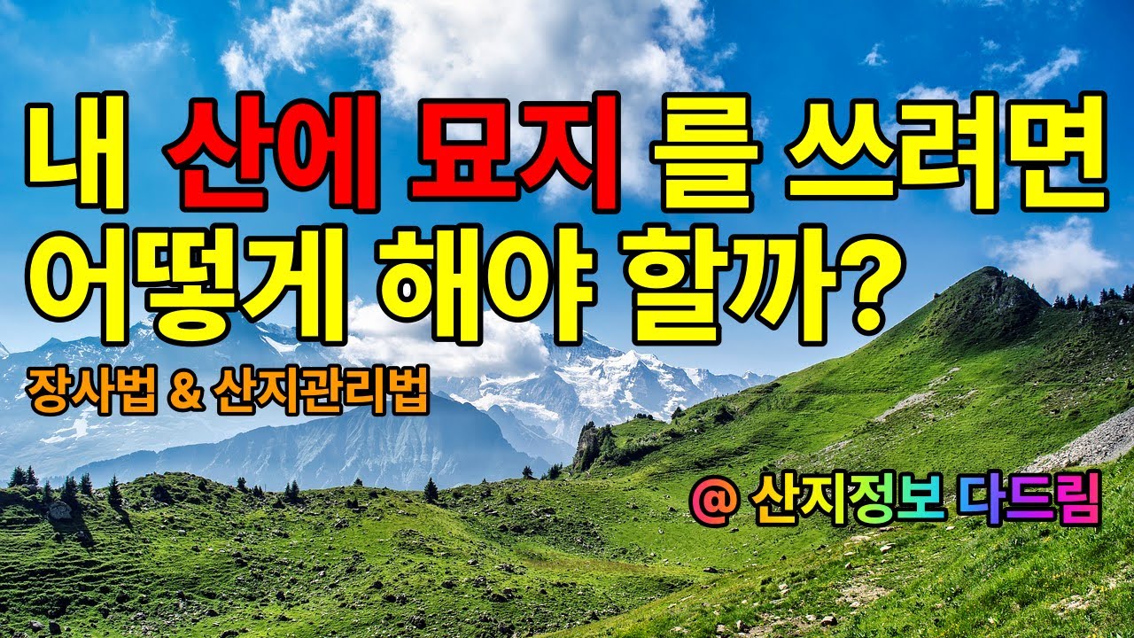 내 산에 묘지를 쓰려면 어떻게 해야할까? 장사법과 산지관리법을 확인해야 합니다.