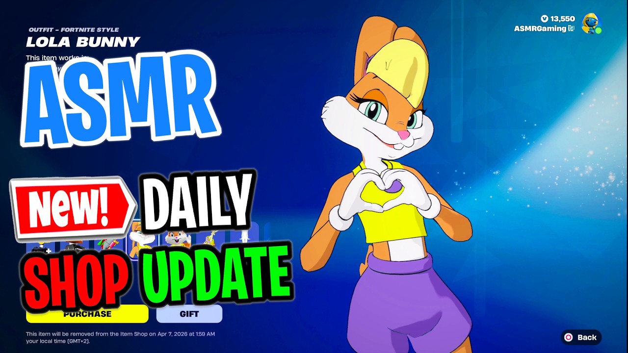 ASMR Fortnite Shop NEW Lola Bunny and Daffy Duck Skins! Daily Update Today 🎮🎧 Relaxing Whispering 😴💤