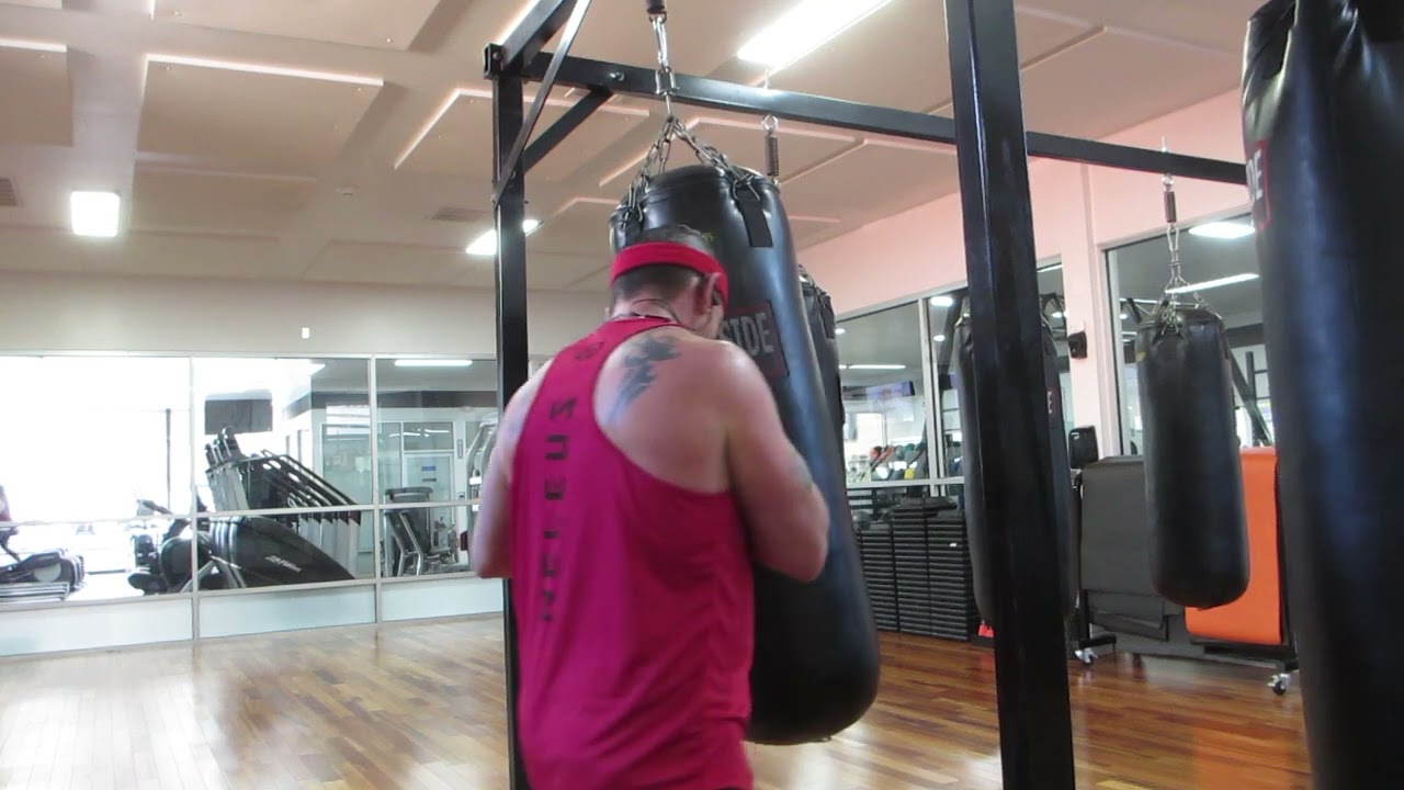 12/13/23 Gym bag work today (4th round on the 100lb leather heavy bag)