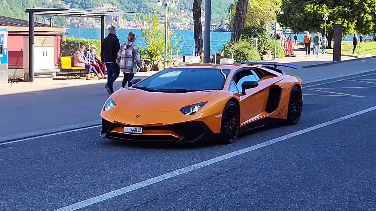 Supercars in Switzerland (Lamborghini Aventador SV, Ferrari 458 Speciale, Porsche GT3 RS, Audi RS6)