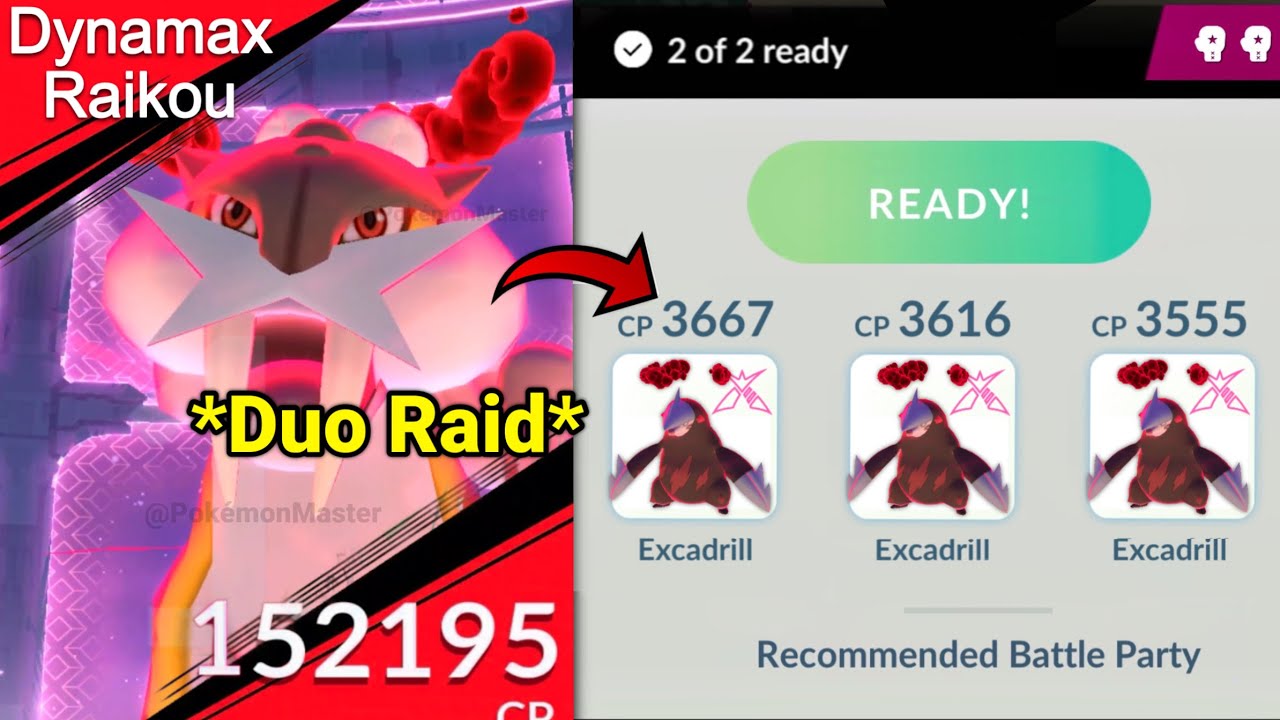*DUO* DYNAMAX RAIKOU raid (without Max Mushroom) in Pokemon GO.
