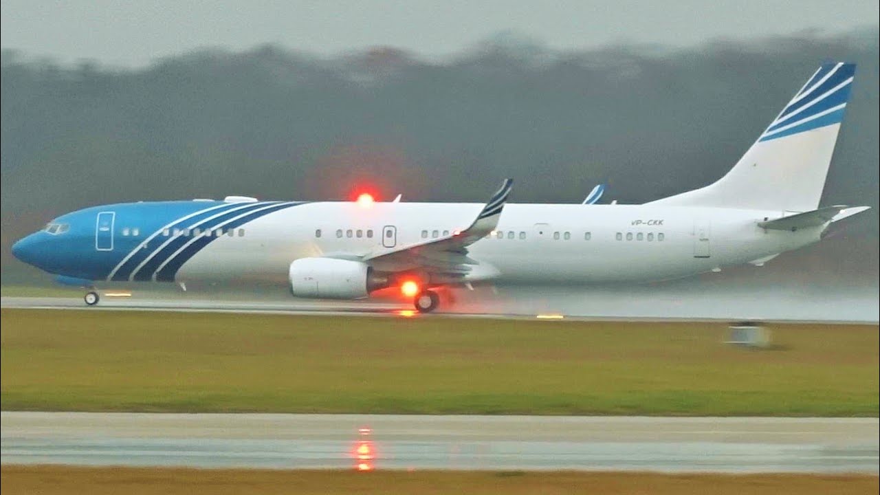 [FullHD] National Air Service Boeing 737-900BBJ landing & takeoff at Geneva/GVA/LSGG