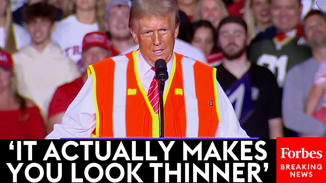 Trump Makes Crowd Laugh With Extended Riff About Wearing Trash Collector Vest To Rally In Green Bay