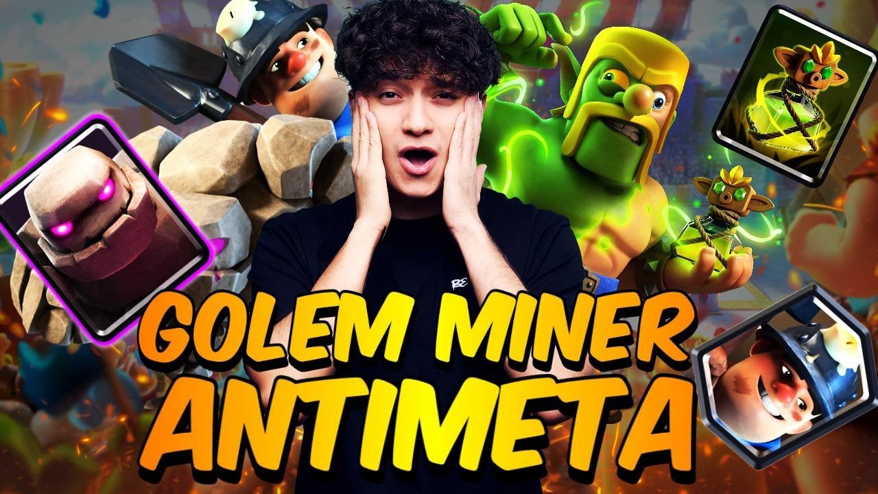 GOLEM MINER IN TOP LADDER! NUOVO DECK ANTIMETA - Clash Royale ITA