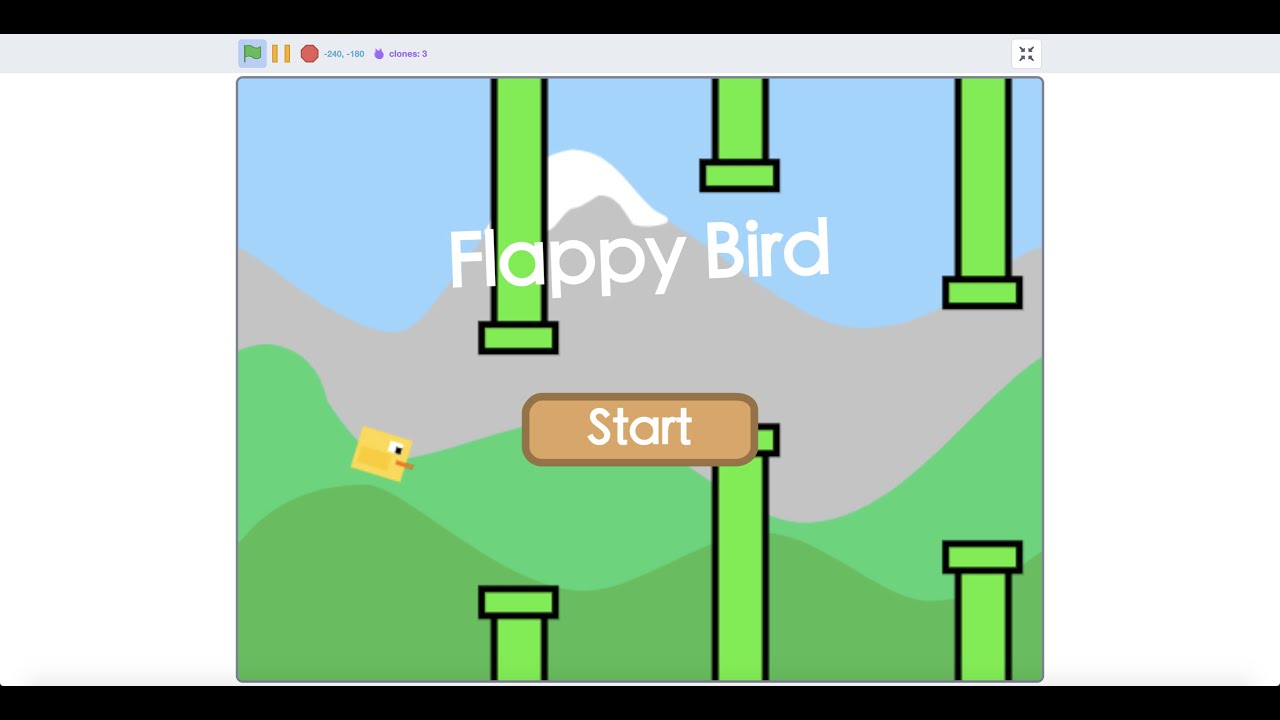 How to add a Start Screen Flappy Bird Game In Scratch | Scratch Tutorial!