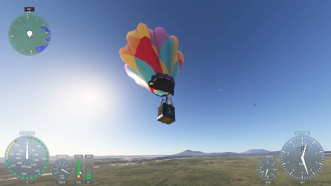 Microsoft Flight Simulator 2024- Hot air balloon- Complete guide for beginners- 4K