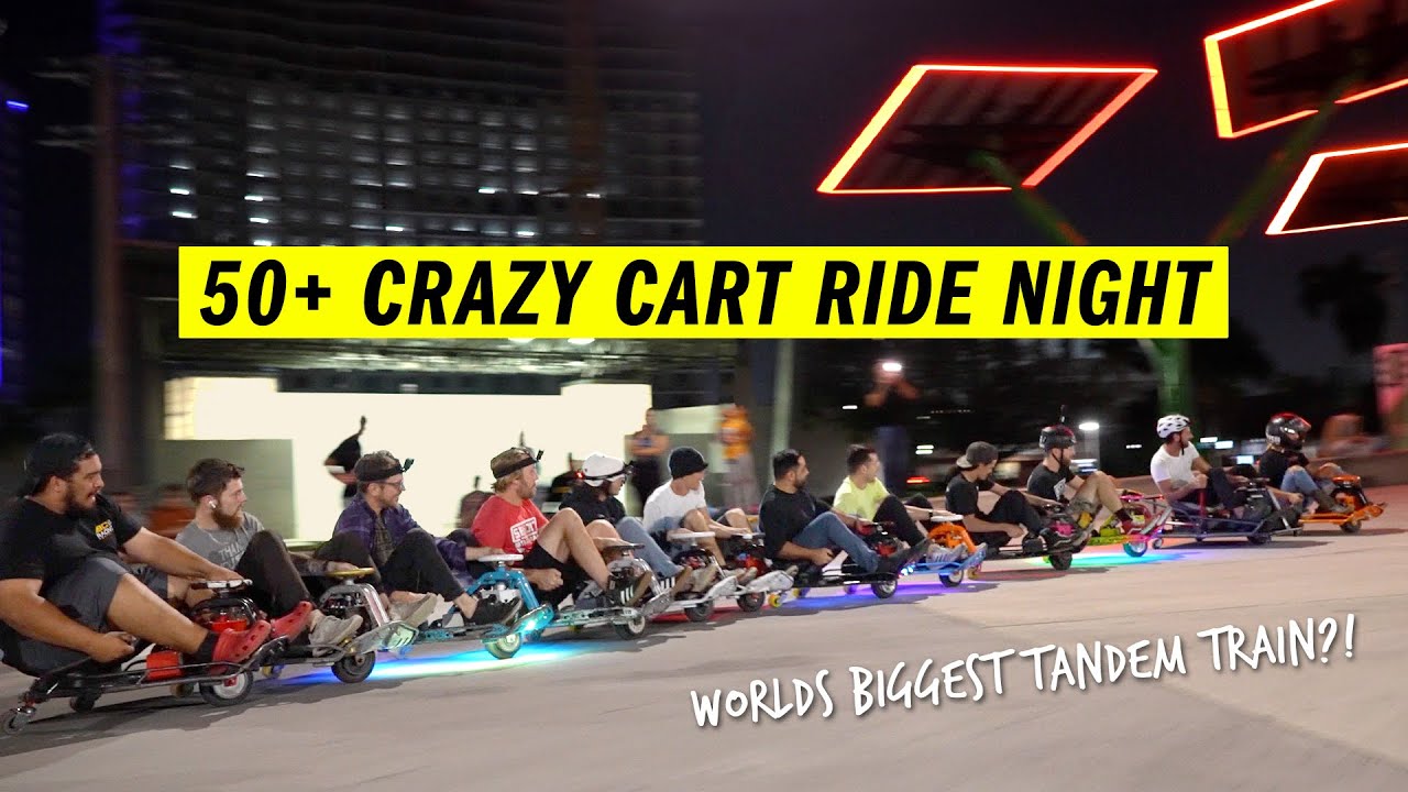 The Worlds Largest Crazy Cart Ride Night in History 50+ Drift Carts!!