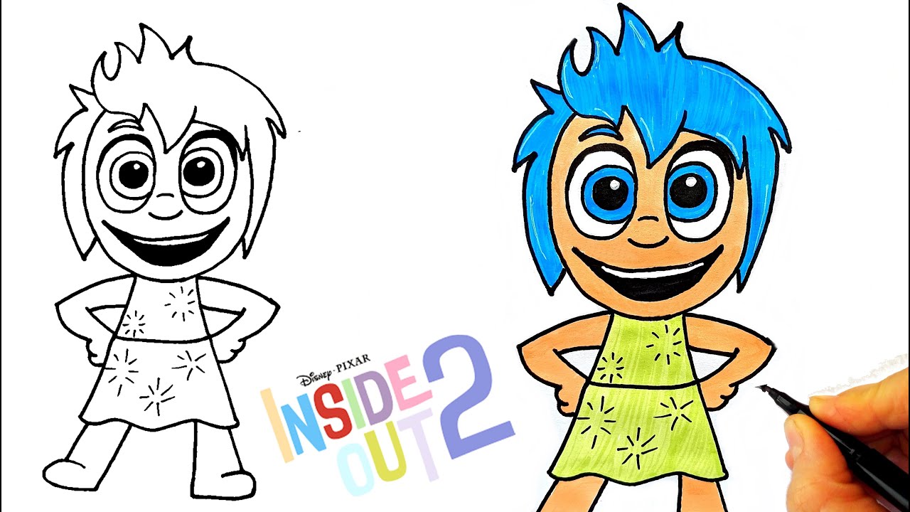 Ters Y&uuml;z 2 Neşe &Ccedil;izimi - How To Draw Joy- Inside Out 2 Drawing - Ters Y&uuml;z 2 &Ccedil;izimleri