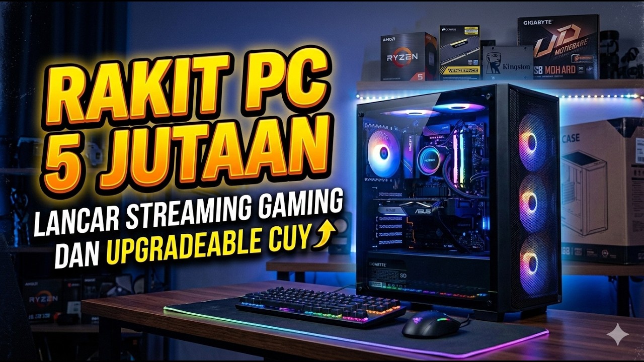 🔴RAKIT PC 5 JUTAAN LIBAS GAMING 1080p DAN UPGRADEABLE CUY !! #rakitpc #gaming #stream #pcgaming