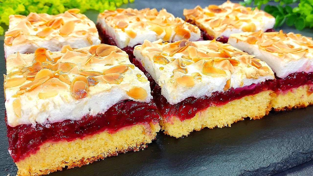 Никогда не готовила такой вкусный торт с вишнями и безе!