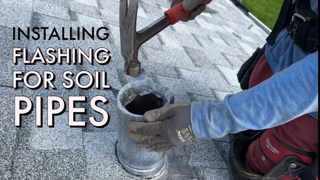 Installing lead flashing for soil pipes