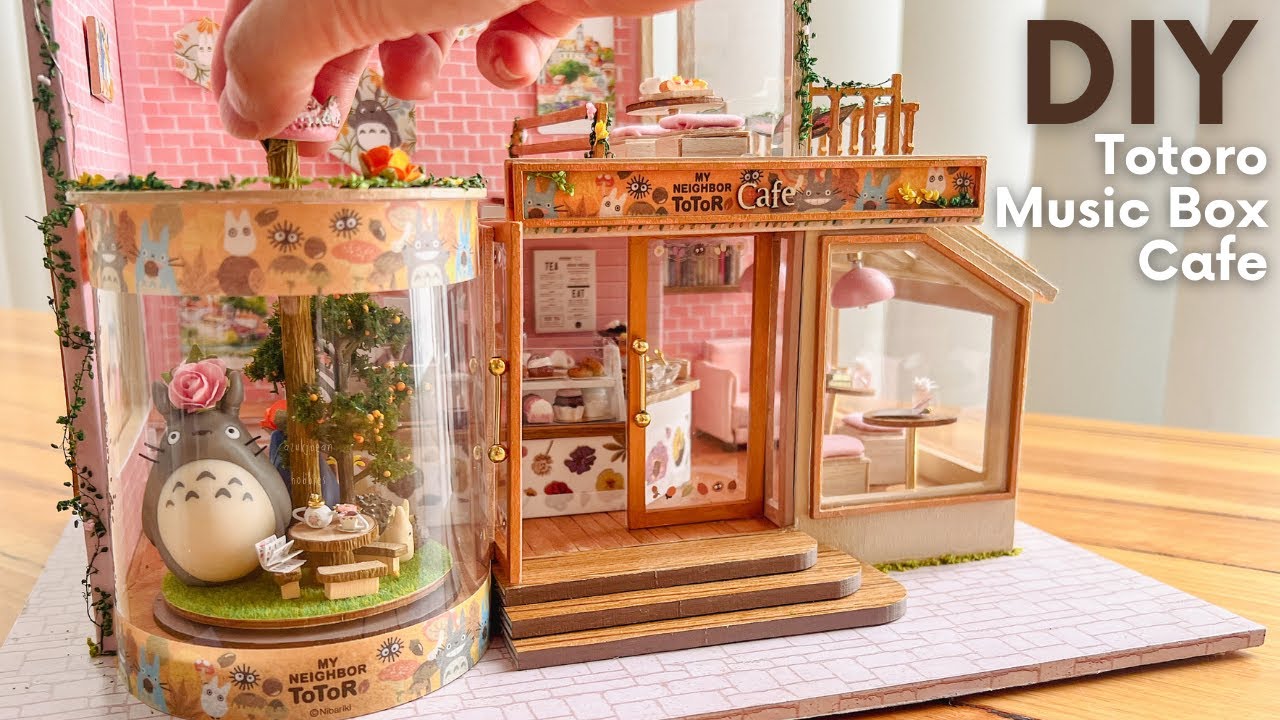 Totoro Music Box Cafe ~ Dollhouse Kit Remake! ~ 🌱 | DIY Miniature Ghibli Crafts