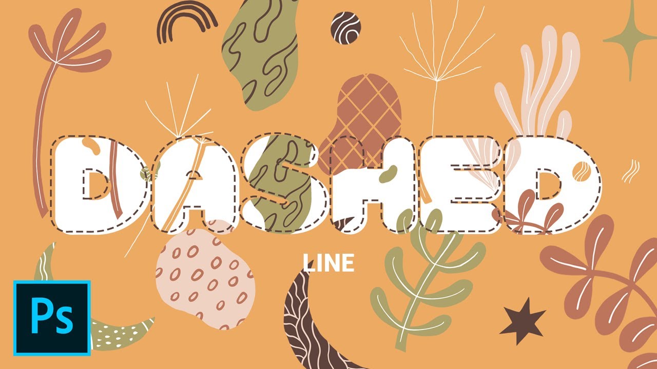 Dashed Line Text Effect - Tutorial Photoshop CC 2020