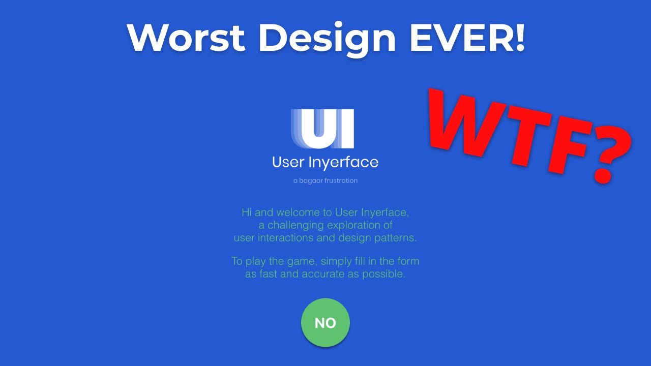 Worst UX Design Website Ever! - User Inyerface UX/UI Design Challenge