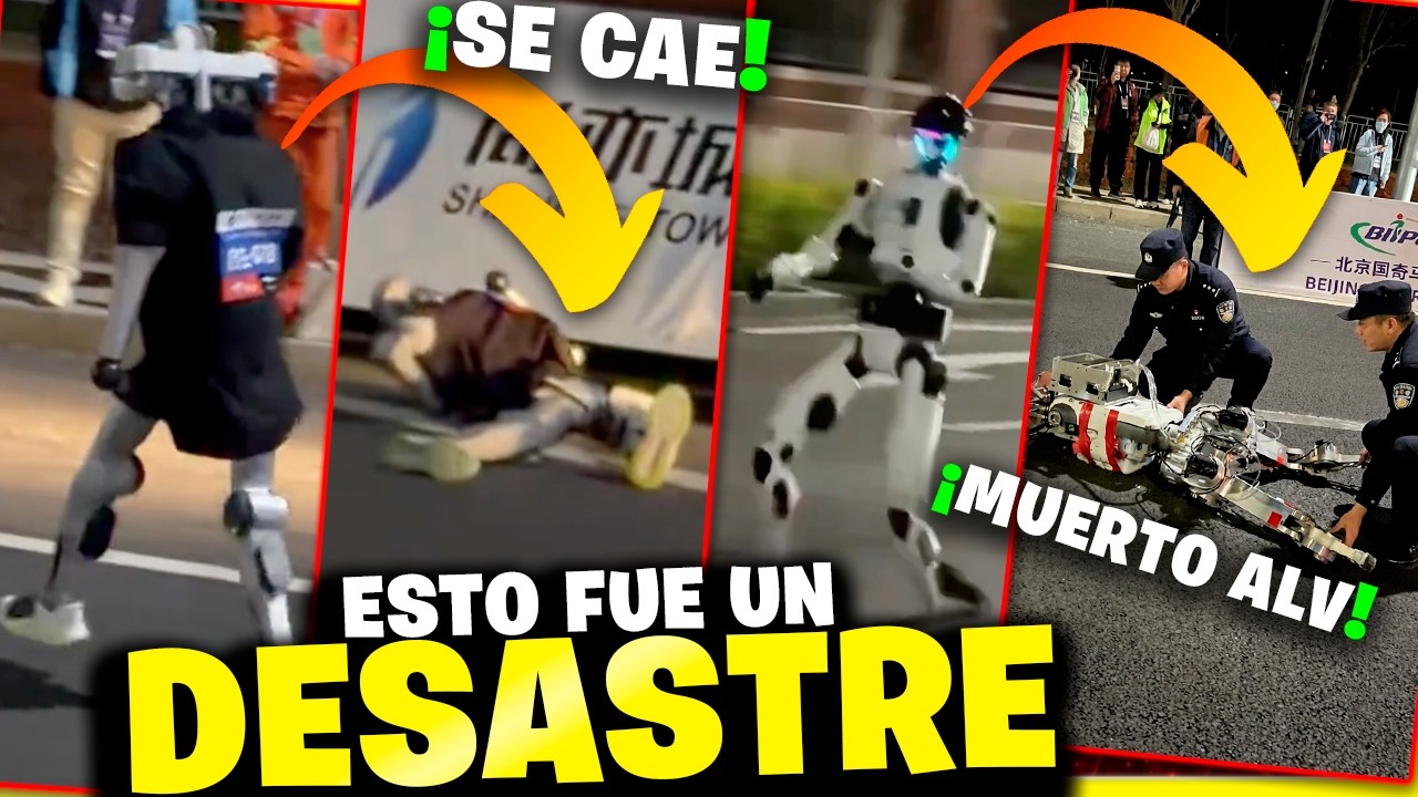 Marat&oacute;n de robots en China TERMINA EN DESASTRE 😱 Los robots quedan EN RID&Iacute;CULO